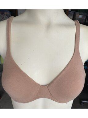 La Perla Glamour Souple Collection 34 Full Bra Tan Beige Cotton Lace Size 2